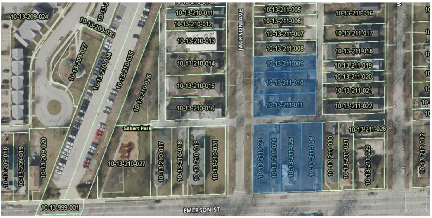 Emerson and Jackson Parcel Map